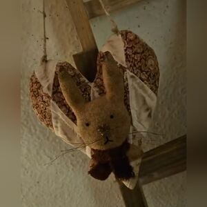 Handmade Brown Bunny Heart Ornament